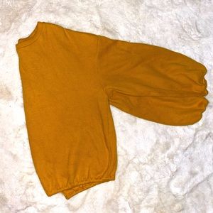 Elodie Rib Knit Crew Neck Mustard Sweater